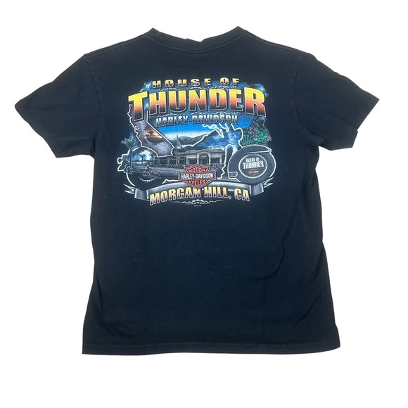 Harley-Davidson Other - Harley Davidson House of Thunder Morgan Hill CA T-Shirt Mens M Black‎ 2012 Skull